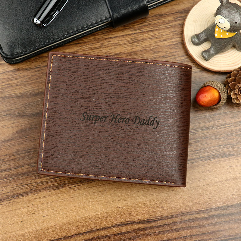 Customized horizontal iron edge men's wallet