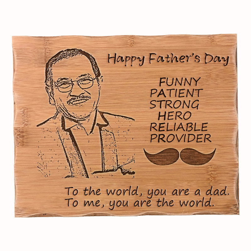 Engraved Wooden Photo Frame - Father's Day Gift